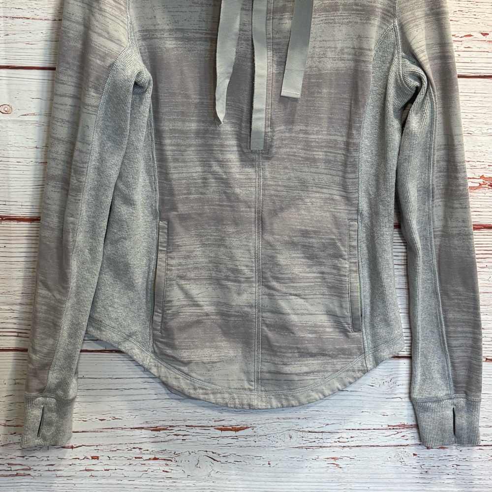 Lululemon Post Sweat Pullover Righteous Stripe Silver / Heathered Light Grey 8 - Picture 6 of 16